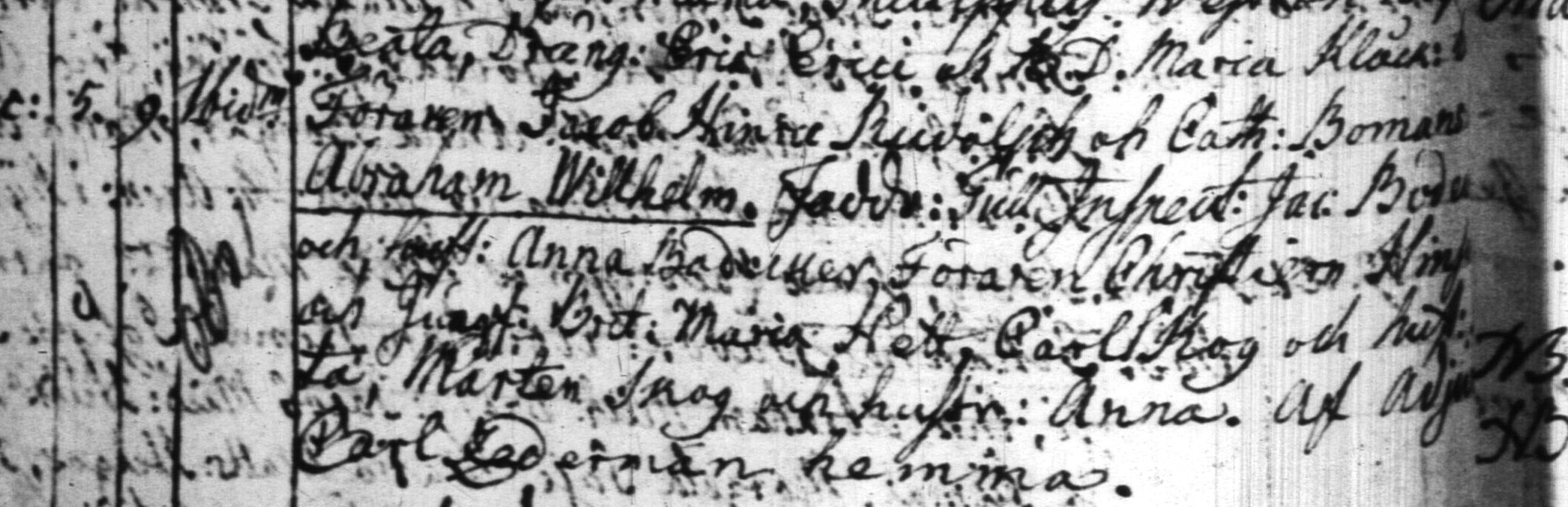 Abraham Wilhem Døbt i Sulva/Solf kirke